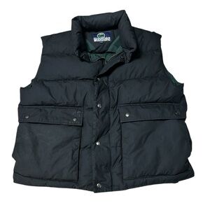 Woodlake Vintage Men’s Down Puffer Vest Large Black Insulated 90s